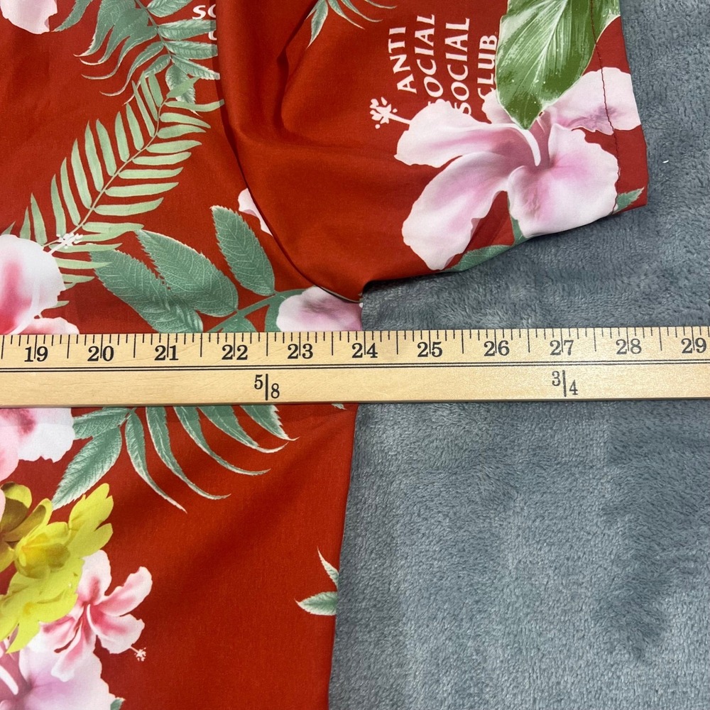 Anti Social Social Club x Like a Dragon RARE Red Floral Hawaiian Shirt XL NWT - Picture 7 of 8